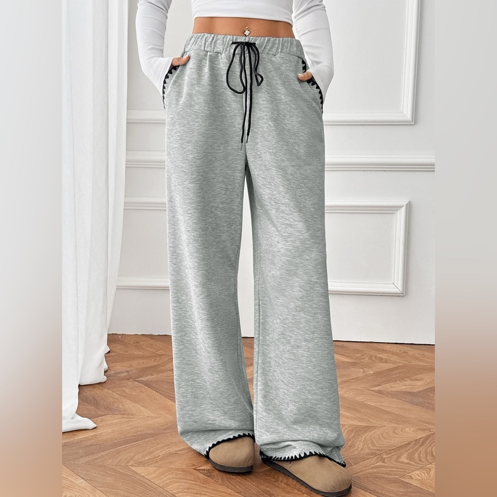 Wide-Leg Drawstring Pants
